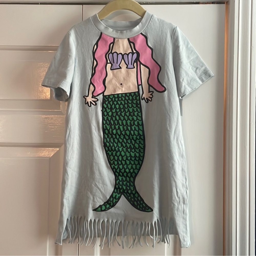 Stella McCartney Mermaid Graphic Fringe Dress, 5 Years